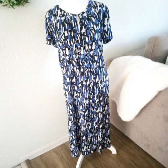 BOSS HUGO BOSS "Enedita" Mosaic Faux Wrap Dress | L - Picture 5 of 12